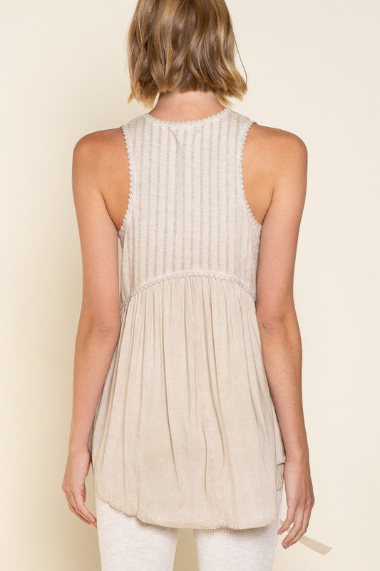 Simple But Unique Babydoll Knit Tank Top