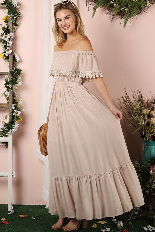 Off the Shoulder Flowy Maxi Dress