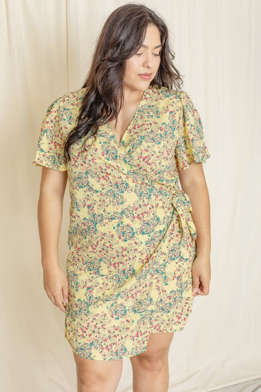 Ditsy Floral Wrap Dress