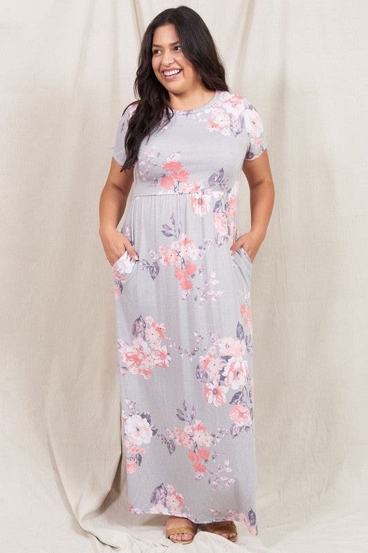 Vintage Floral Maxi Dress With Pockets