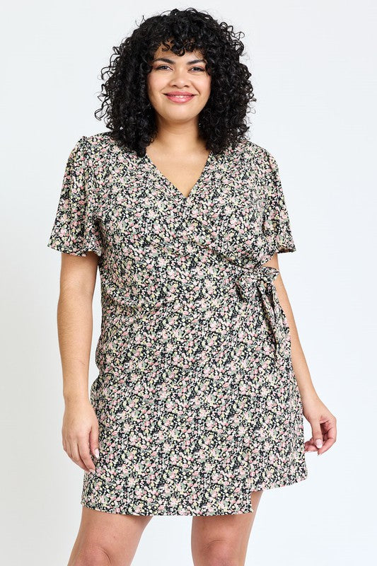 Ditsy Floral Wrap Dress